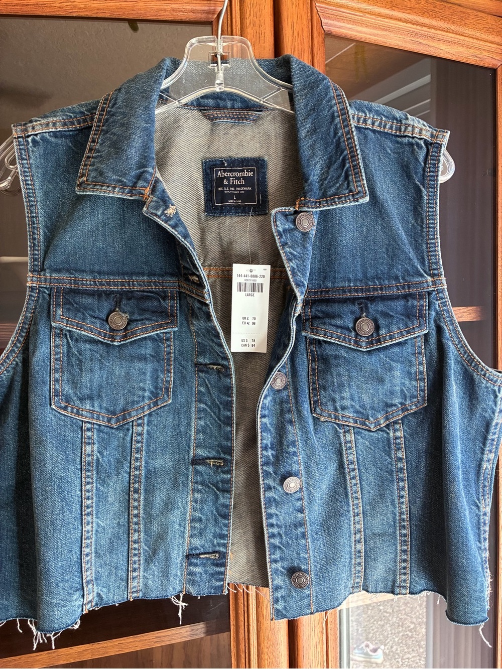 Abercrombie and Fitch denim vest size L.